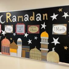 Hallway board decorated for Ramadan celebrations
